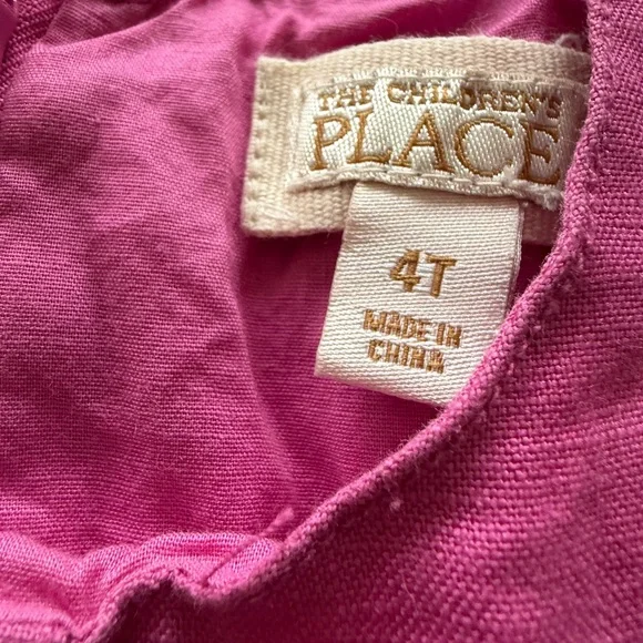 Vintage The Children's Place Fuchsia Dress with White Embroidery 4T - Picture 2 of 3